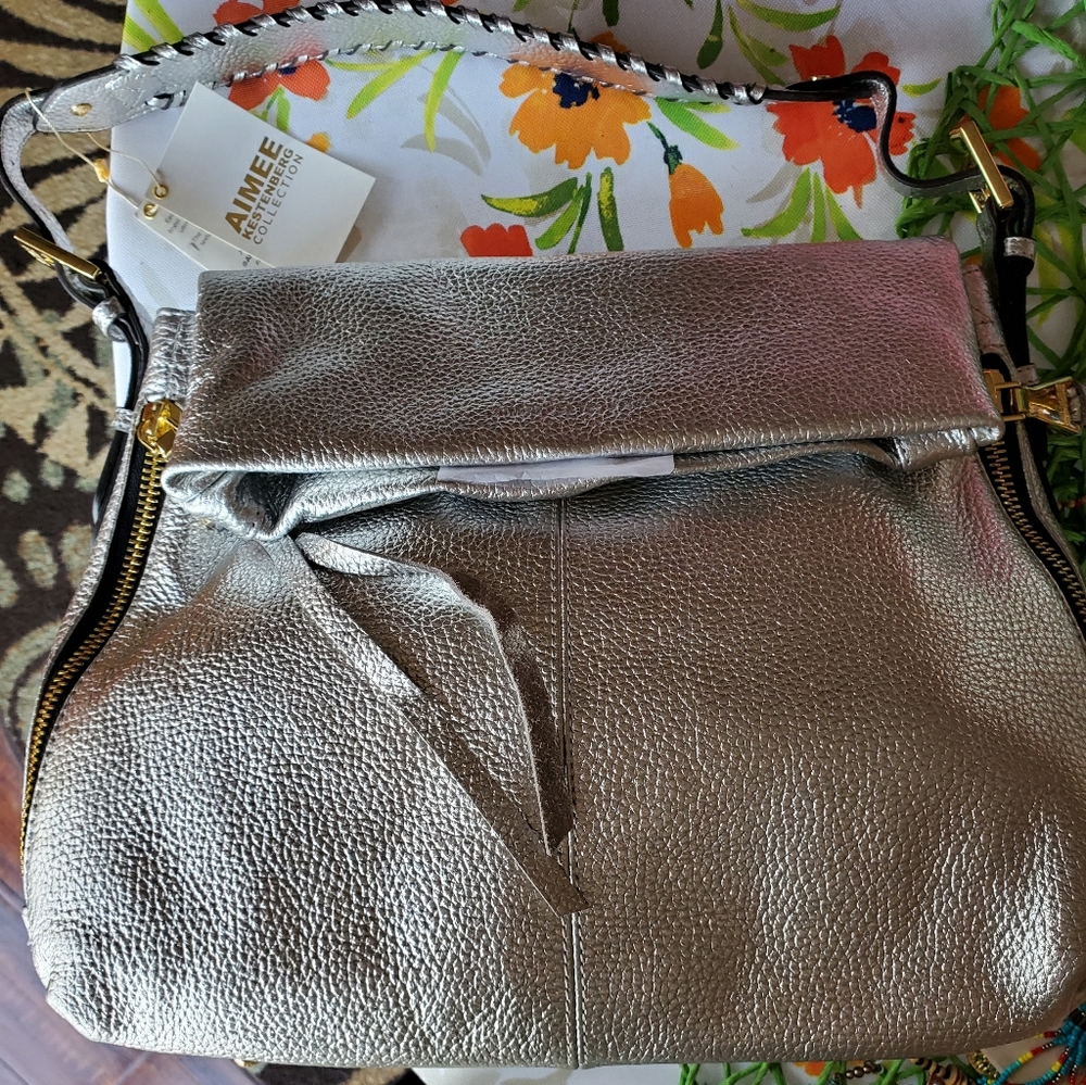 Georgous Aimee Kestenberg Silver Leather Handbag